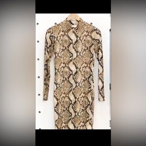 Snake print bodycon dress